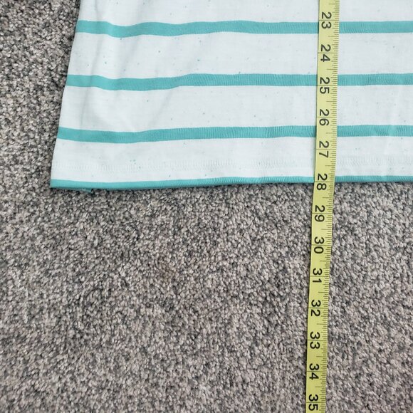 Women’s Talbots Plus Size 3X P Green Striped Cotton Blend Blouse, Like New - Picture 7 of 9